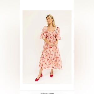 GALA MIDI DRESS // PINK WATERCOLOR *ZOCO EXCLUSIVE*